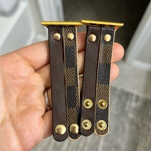 Brown checkered watch strap